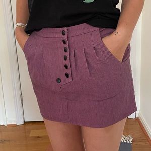 Pink & black striped skirt, size XS